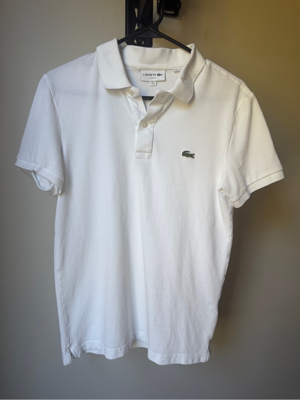 Lacoste Men's Classic Slim Fit White Polo Shirt